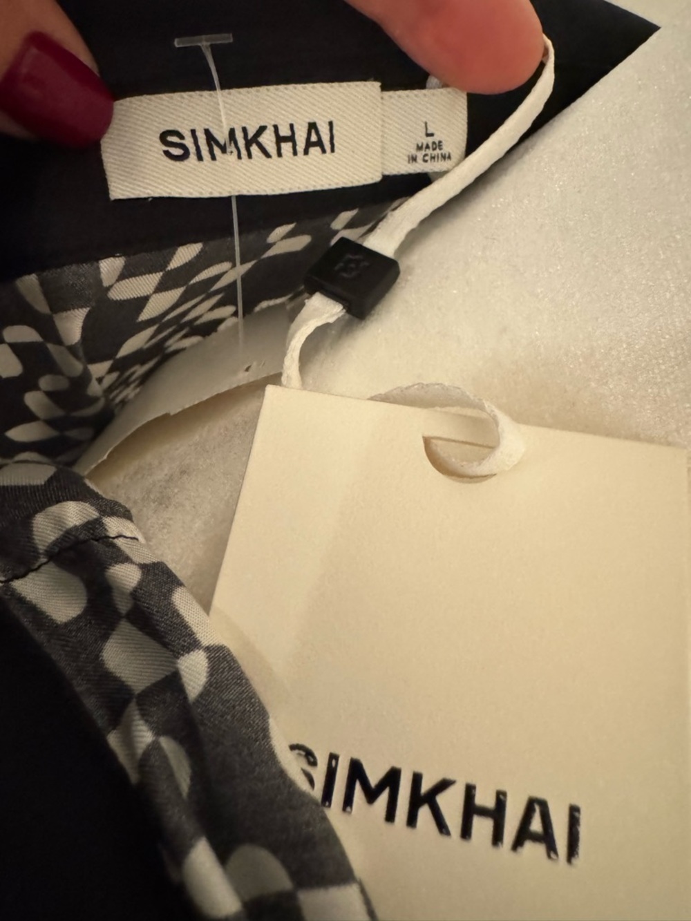 SIMKHAI
Abrielle printed TENCEL™ and silk-blend maxi shirt dress size L- NWT - Picture 12 of 13